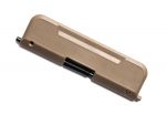 Flat dark earth AR-15 dust cover with spring assembly on a white background.