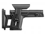 Black adjustable rifle stock with 'RAPS' label on the side.