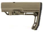 Flat dark earth adjustable rifle stock shown on a white background.