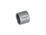 Metal threaded cap with textured surface on white background
