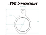 Technical drawing with dimensions for a .875 diameter circular part