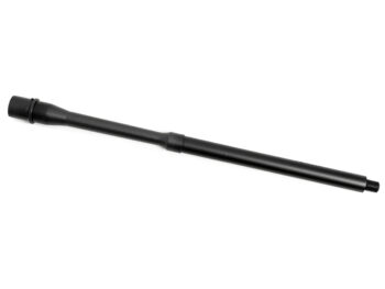 Black rifle barrel isolated on a white background