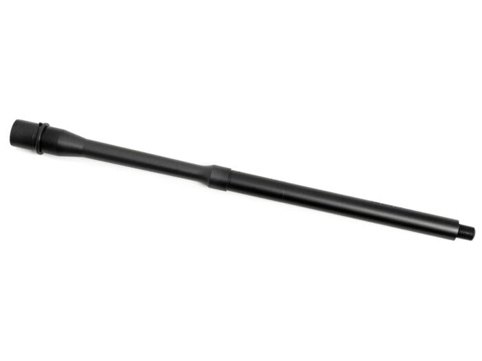 Black rifle barrel isolated on a white background