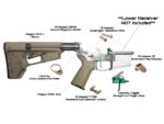 Example of a custom AR-15 lower build kit with magpul stock and grip velocity trigger and armaspec and strike industries accessories