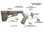Example of a custom AR-15 lower build kit with magpul stock and grip and armaspec and strike industries accessories
