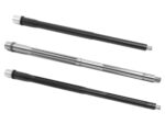 Three rifle barrels in different finishes arranged horizontally on a white background.