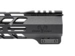 Close-up of a Grendel Hunter branded rifle handguard with logo and 'Made in the USA' engraving.