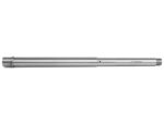 Stainless steel rifle barrel with caliber marking on white background