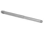 Stainless steel rifle barrel positioned diagonally on a white background.
