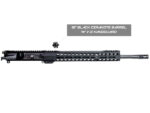 Black rifle upper assembly with 18-inch barrel and 14-inch handguard on white background