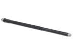 A black fluted rifle barrel with stainless steel ends on a white background.
