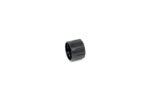Black metal threaded cap on a white background