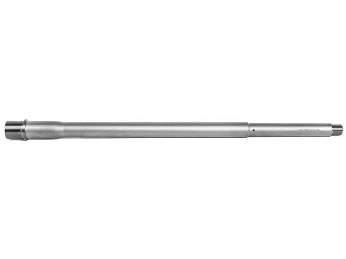 Stainless steel rifle barrel displayed on a white background.
