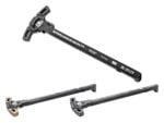 Three Warhammer branded charging handles displayed on a white background.