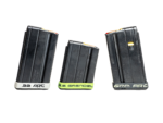 Three black rifle magazines labeled .22 ARC 6.5 Grendel and 6mm ARC on a white background.