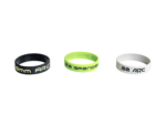 Three colored silicone bands labeled 6mm ARC 6.5 Grendel and .22 ARC on a white background.