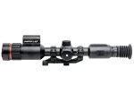 Side view of a sniper rifle scope labeled 'SNIPER LRF' with mounting bracket