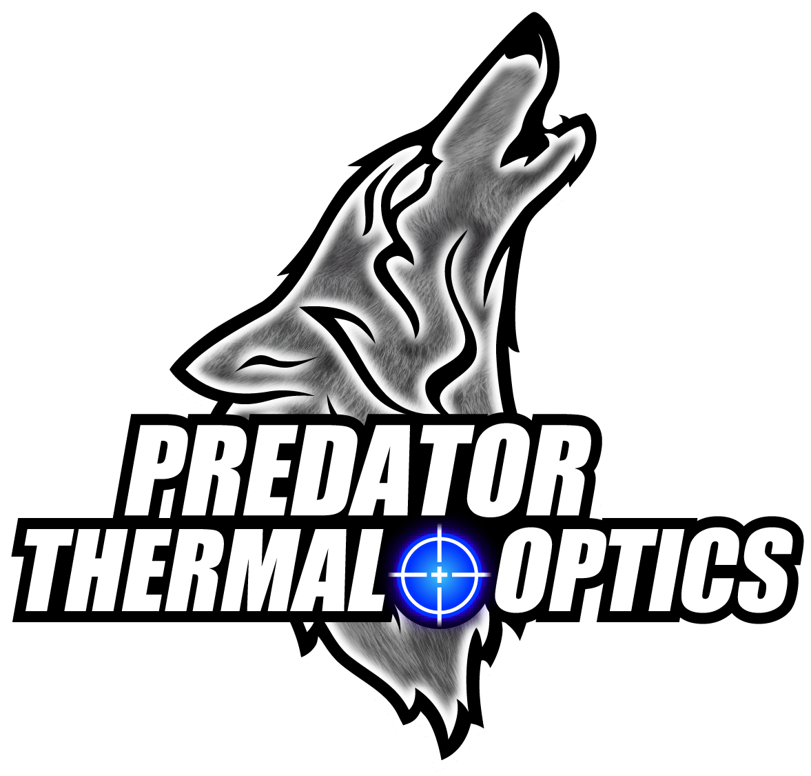 Predator Thermal Optics logo with a wolf head and crosshair graphic
