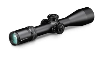 Vortex Strike Eagle 5-25x56 MRAD riflescope in black with adjustment knobs