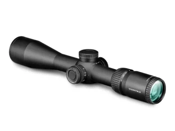 Vortex Viper riflescope with adjustment dials and green-coated objective lens