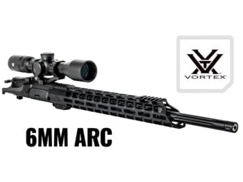 Suppressed 6MM ARC AR-15 upper equipped with a Vortex riflescope.