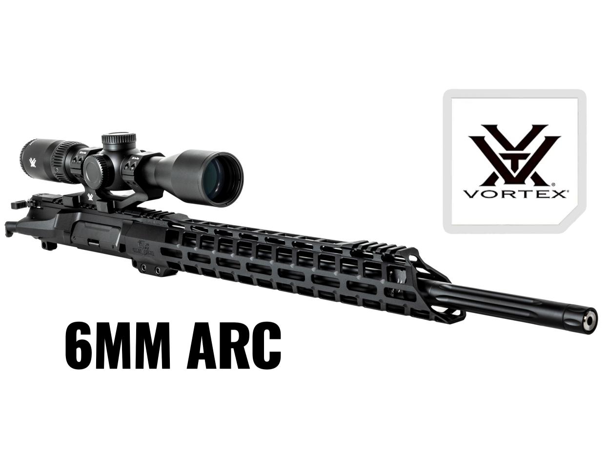 Suppressed 6MM ARC AR-15 upper equipped with a Vortex riflescope.