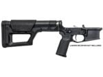 Right-side view of a DMR AR-15 lower build kit with a black lower receiver and Magpul PRS Lite stock.