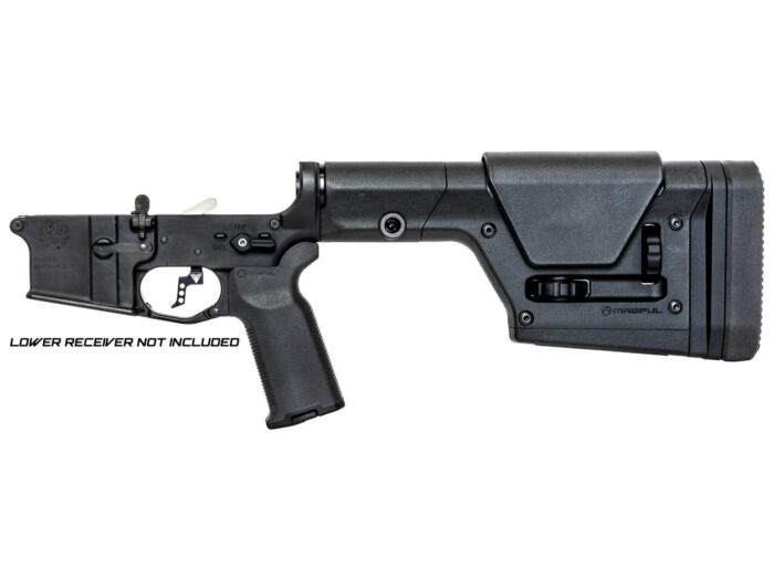 PRS AR-15 lower build kit equipped with a Magpul PRS Gen3 precision stock, Magpul grip, and premium lower components shown from the left side.