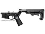 Stalker AR-15 lower build kit with adjustable Strike Industries stock, Magpul grip, and lower components shown from the left side.