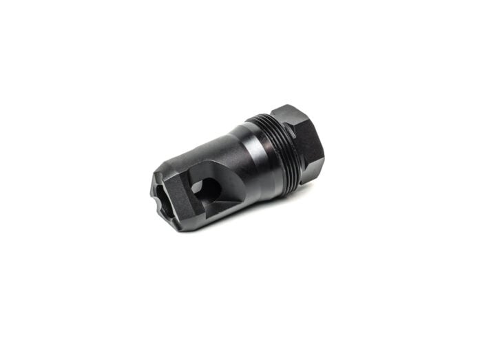 Armaspec Triad muzzle brake shown from the front