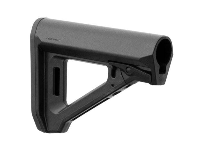 Magpul RL carbine stock in black shown from a second angled view
