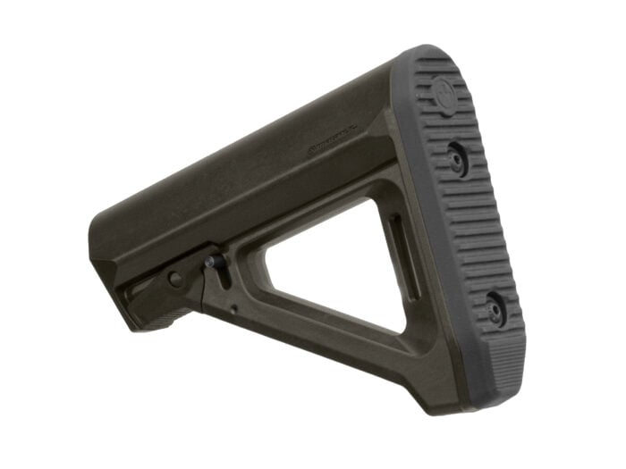 Magpul RL carbine stock in OD Green shown from an angled rear