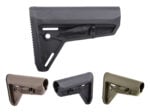 Magpul SL carbine stock shown in black, Flat Dark Earth, and OD Green
