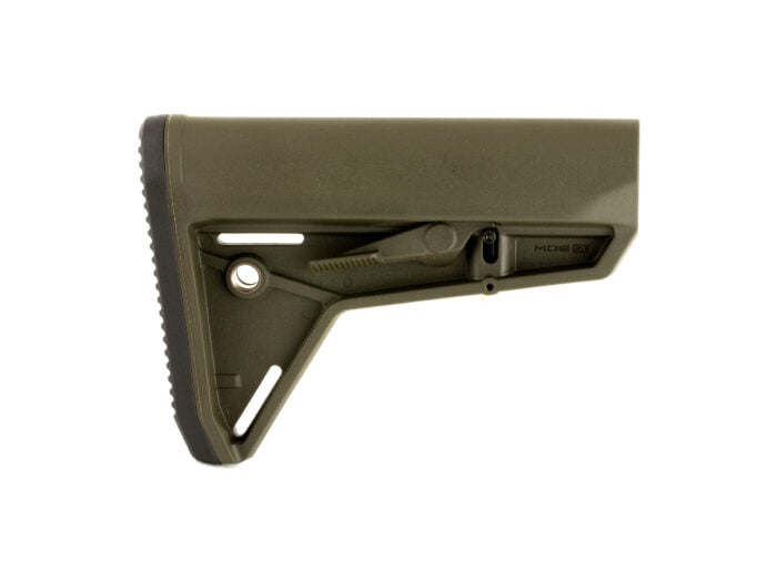 Magpul SL carbine stock in OD Green shown from an angled view