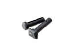 Strike Industries AR-15 extended takedown pins in black shown from an angled view
